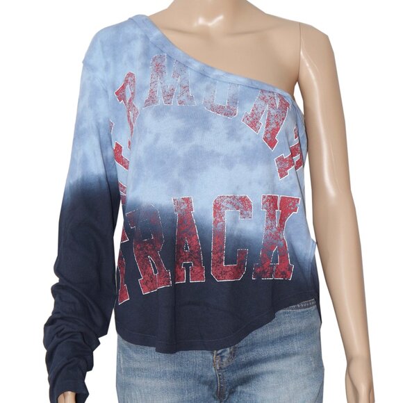 Free People Play It Cool Tee Top One Shoulder Tie Dye Printed Blouse NWT XL - Picture 2 of 5